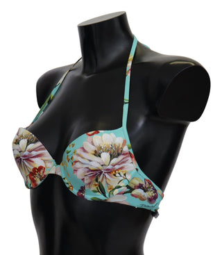 Chic Mint Green Floral Bikini Top - Luxury for You