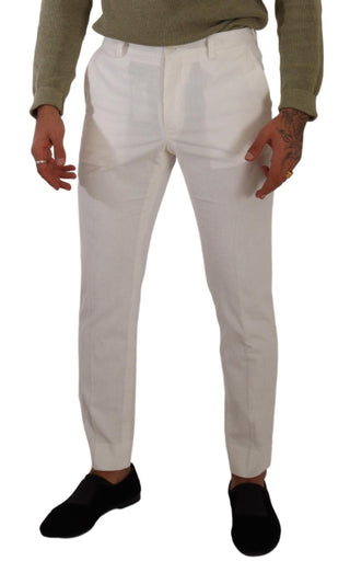 Elegant Slim Fit Cotton Trousers