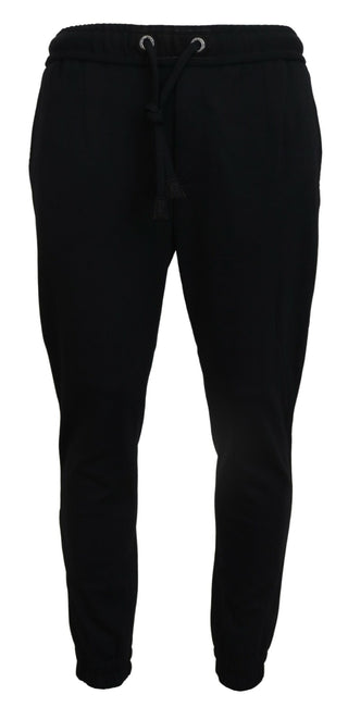 Sleek Black Wool-blend Sweatpants