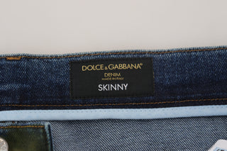 Chic Slim-fit Denim Jeans In Green Wash