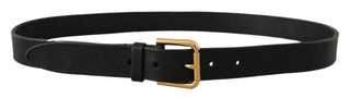 Elegant Leather Belt With Metal Buckle