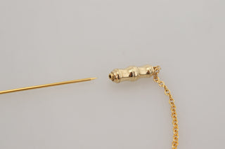 Elegant Gold-toned Silver Brooch Pin