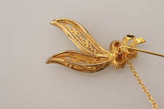 Elegant Gold-toned Silver Brooch Pin