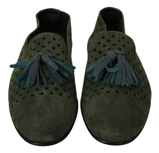 Elegant Green Suede Loafers For Men - Luxury for You