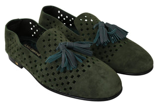 Elegant Green Suede Loafers For Men - Luxury for You