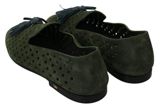 Elegant Green Suede Loafers For Men - Luxury for You