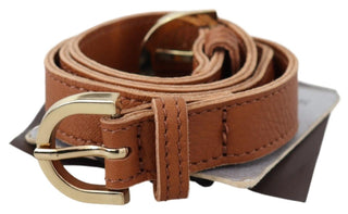 Elegant Brown Leather Double Buckle Belt - Luxury for You