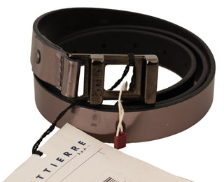 Chic Pink Metallic Leather Belt With Bronze Buckle - Luxury for You