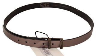 Chic Pink Metallic Leather Belt With Bronze Buckle - Luxury for You