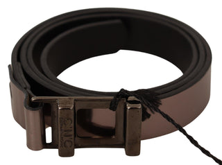 Chic Pink Metallic Leather Belt With Bronze Buckle - Luxury for You