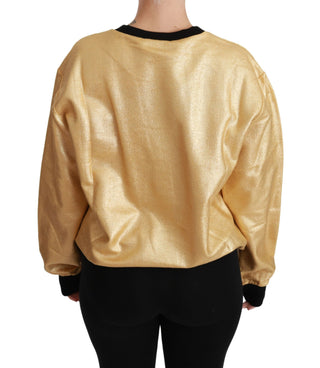 Elegant Gold Crew Neck Cotton Sweater - Luxury for You