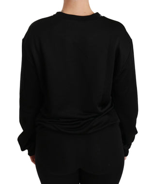 Elegant Black Cotton Crew Neck Pullover Sweater - Luxury for You