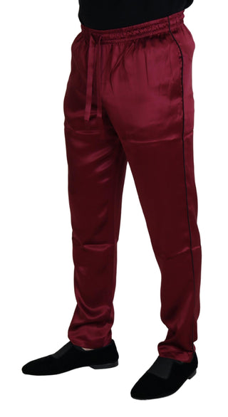 Silk Lounge Pants In Bordeaux