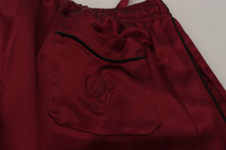 Silk Lounge Pants In Bordeaux