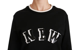 Chic Black Sequined Cotton Sweater - Luxury for You