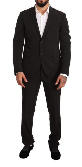 Elegant Black Slim Fit Two-piece Suit - Luxury for You