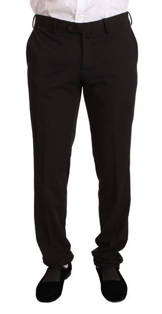 Elegant Black Slim Fit Two-piece Suit - Luxury for You