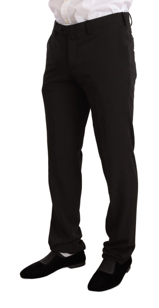 Elegant Black Slim Fit Two-piece Suit - Luxury for You