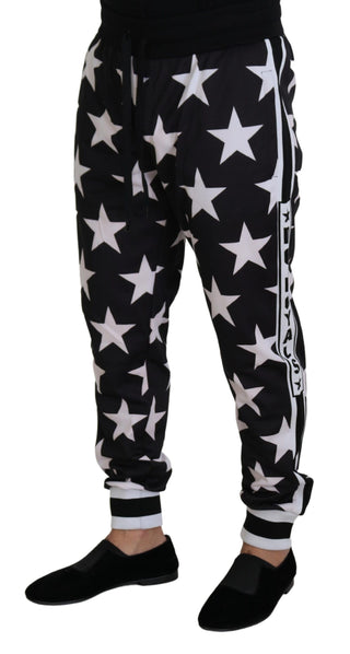 Star Print Casual Sweatpants With Logo Detail