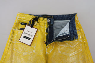 Chic High Waist Straight Jeans In Vibrant Yellow