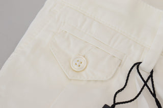 Elegant White Cotton Chino Pants