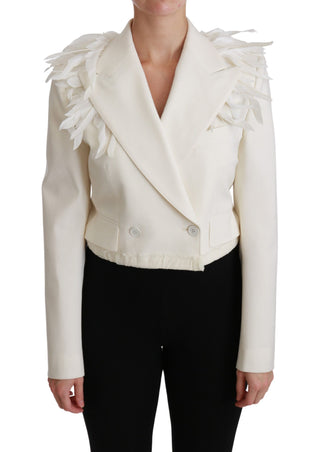 Elegant White Double Breasted Blazer Jacket - Luxury for You