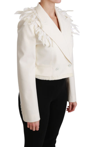 Elegant White Double Breasted Blazer Jacket - Luxury for You