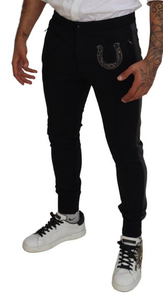 Elegant Black Jogger Pants In Luxe Wool Blend