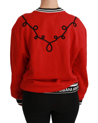 Radiant Red Sequined Crew Neck Sweater - Luxury for You