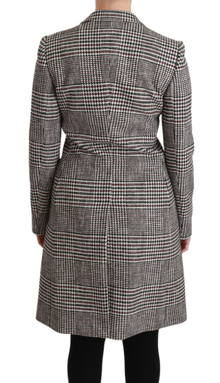 Elegant Multicolor Checked Knee-length Jacket Coat - Luxury for You