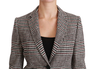 Elegant Multicolor Checked Knee-length Jacket Coat - Luxury for You