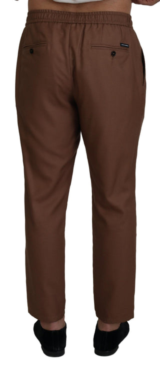 Chic Brown Cashmere-silk Jogger Pants