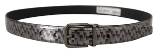 Sleek Italian Leather Belt In Sophisticated Gray