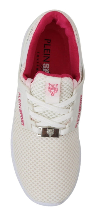 Chic White Becky Sneakers With Pink Accents - Luxury for You