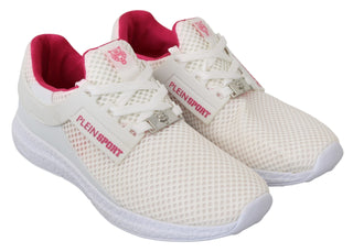 Chic White Becky Sneakers With Pink Accents - Luxury for You