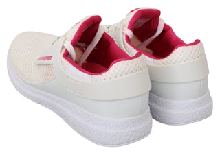 Chic White Becky Sneakers With Pink Accents - Luxury for You