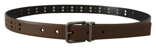 Elegant Leather Belt With Metal Buckle