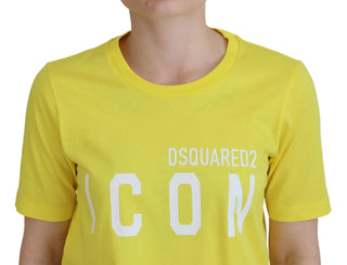 Yellow Cottonshiny Icon Renny Dress Crewneck T-shirt