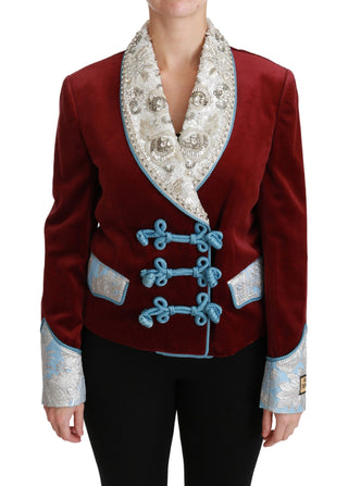 Opulent Red Baroque Detail Blazer - Luxury for You