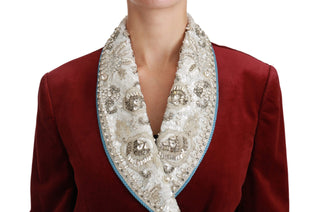 Opulent Red Baroque Detail Blazer - Luxury for You