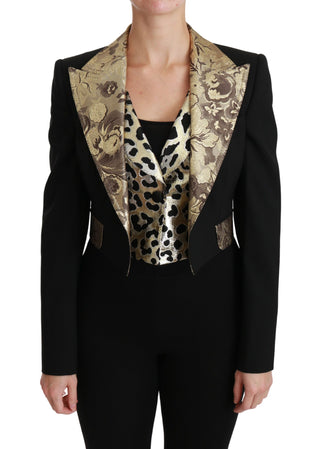 Opulent Black Gold Floral Jacket And Vest Ensemble - Luxury for You