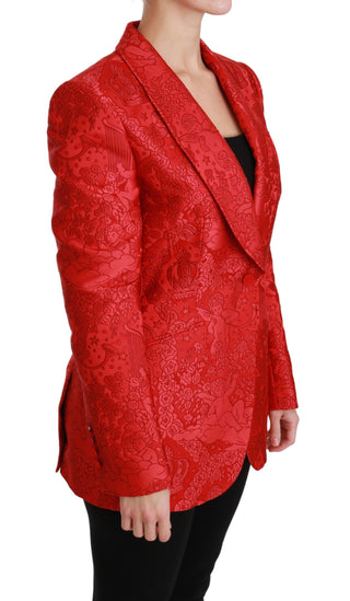 Red Floral Angel Pattern Blazer - Luxury for You