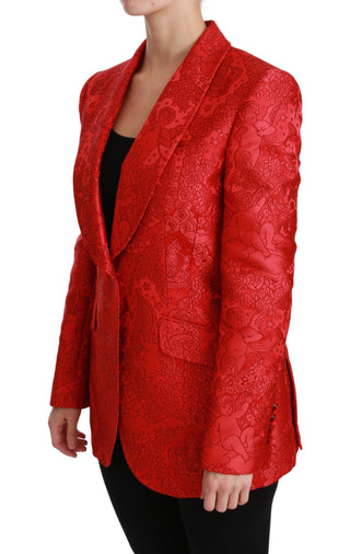 Red Floral Angel Pattern Blazer - Luxury for You