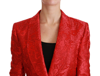 Red Floral Angel Pattern Blazer - Luxury for You