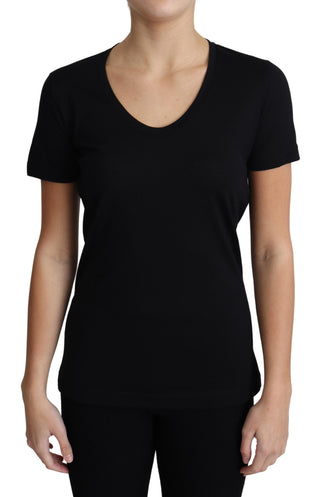 Elegant Black Wool Round Neck T-shirt - Luxury for You