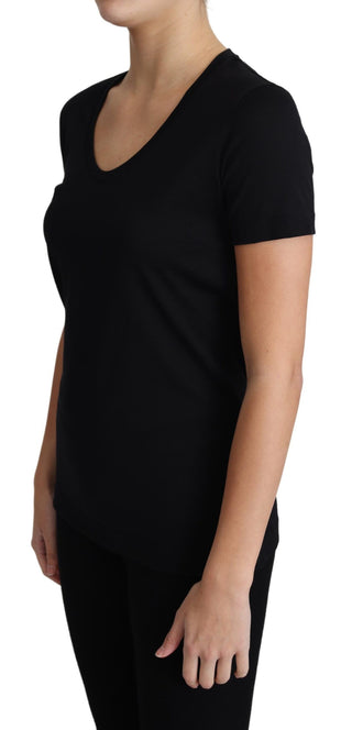 Elegant Black Wool Round Neck T-shirt - Luxury for You