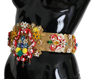 Golden Floral Crystal Embellished Waist Belt - Luxury for You