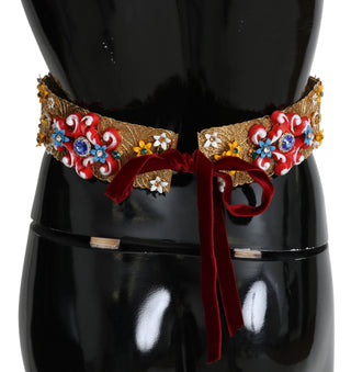 Golden Floral Crystal Embellished Waist Belt - Luxury for You