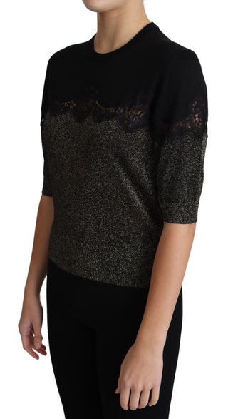 Elegant Lurex Threaded Jersey Lace Blouse - Luxury for You