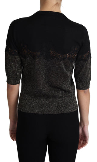 Elegant Lurex Threaded Jersey Lace Blouse - Luxury for You